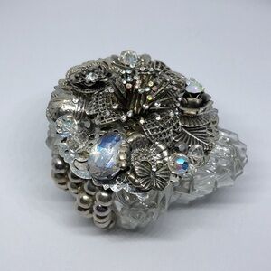 UPCYCLED handmade antique silver to statement bracelet flower